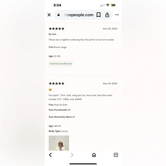 NWT FREE PEOPLE WE THE FREE Easy Peasy Printed Cord Jeans | Brown Combo $148 XS - Picture 12 of 12